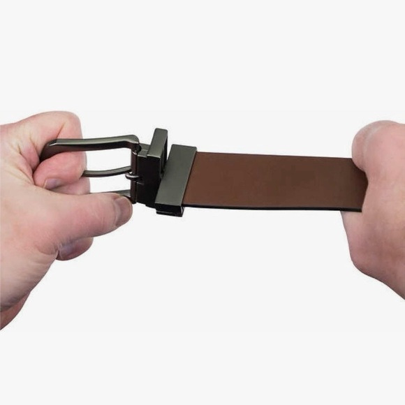 Timberland Reversible Leather Belt Black & Dark Brown Size 40 - Picture 1 of 12